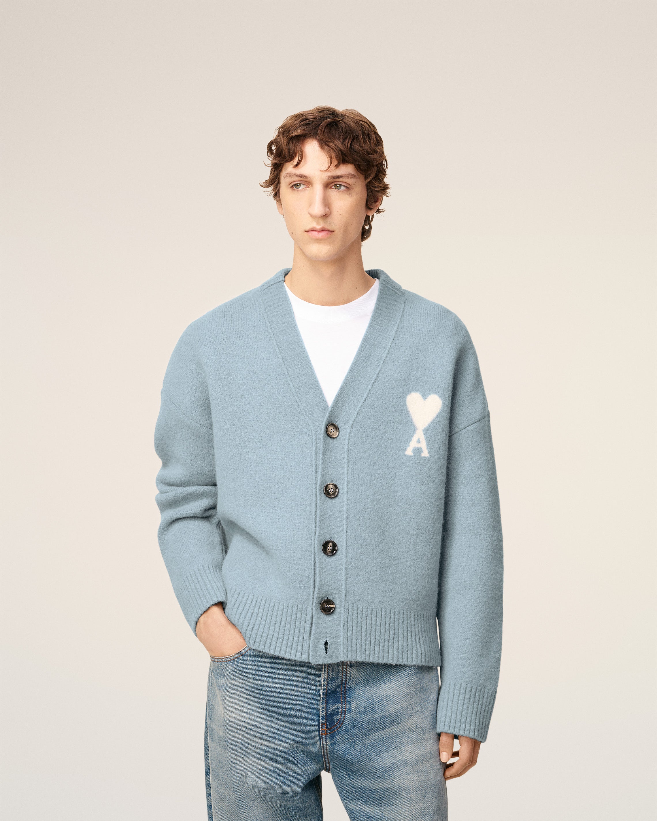 Cardigan Bleu Ami De Coeur En Alpaga